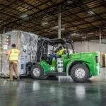 loading data center equipment into the Omega Morgan Warehouse located in Hillsboro, Oregon